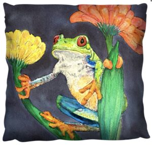 Tree frog on cushion