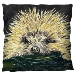 Spikey hedgehog on a cushion