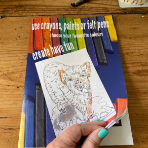 Picture showing colouring book