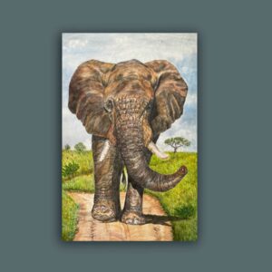 Elephant Art- On a  Stroll -Original