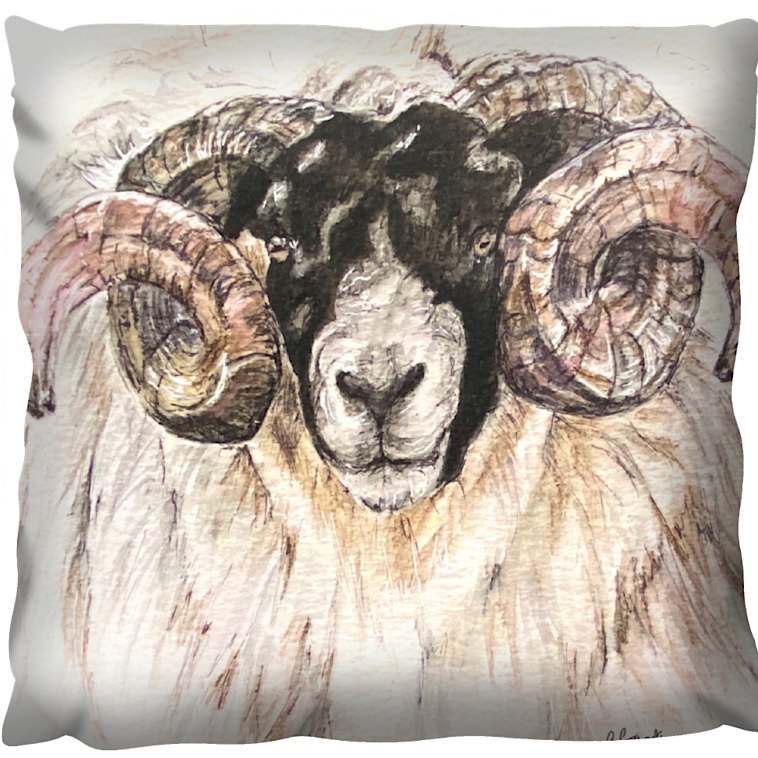The ram on a soft velvet cushion 